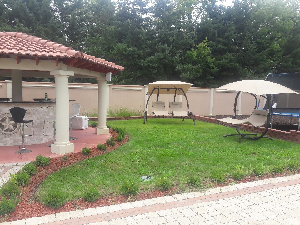 422L Dual Lounge Sunset Swing in Custom Color + Factory Mocha Fabric