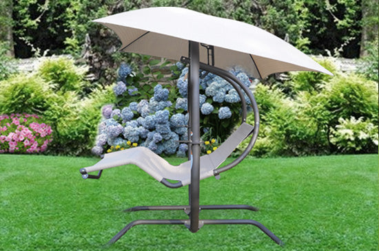 421L Sunset Swing in Custom Color + Factory Mocha Fabric