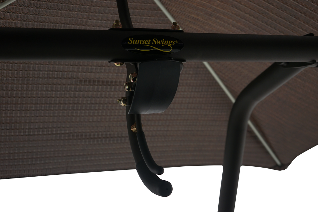 422L Dual Lounge Sunset Swing in Custom Color + Factory Mocha Fabric