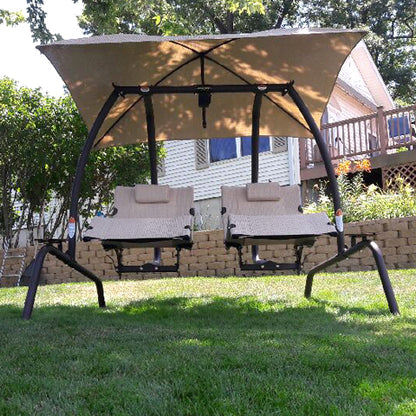 422L Dual Lounge Sunset Swing - Mocha Color