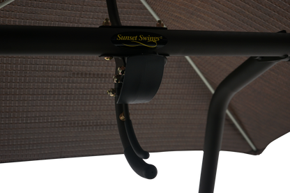 422L Dual Lounge Sunset Swing in Custom Color + Factory Mocha Fabric